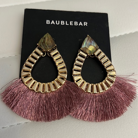Baublebar Earrings Faceted stone & Tassel post Women Ear Jewelry New